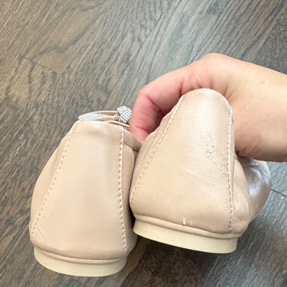 Stuart Weitzman Nude Bow Flats Sz 7 - Picture 7 of 8